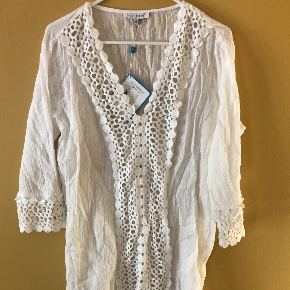 White swimsuit coverup